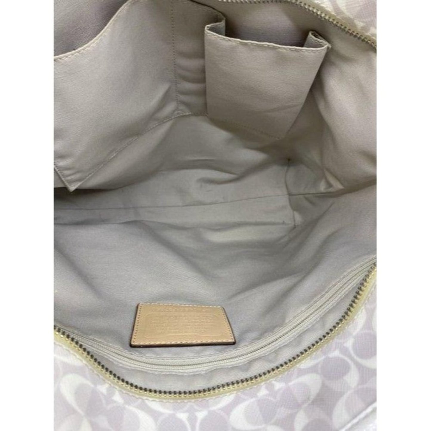 coach w customized w tie sash cream tan tote
