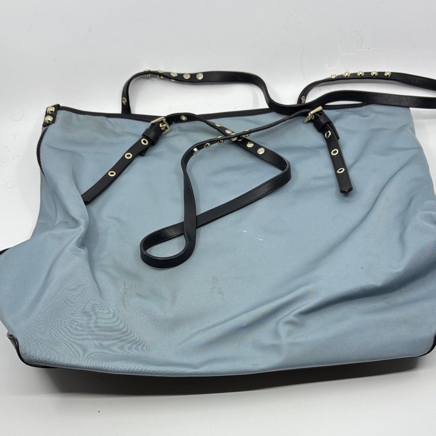 Michael Kors Light Blue and Black Studded Tote