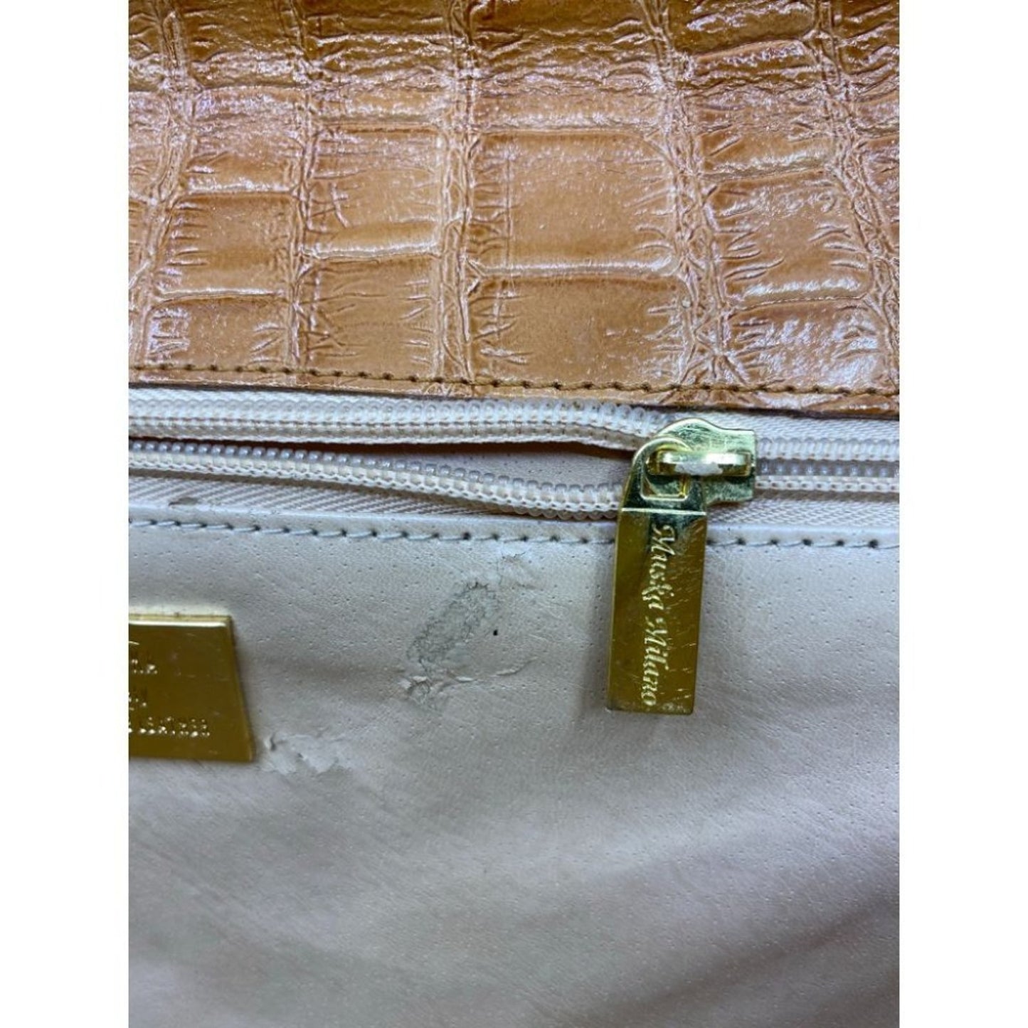 Muska Milano Orange Vintage Leather Handbag