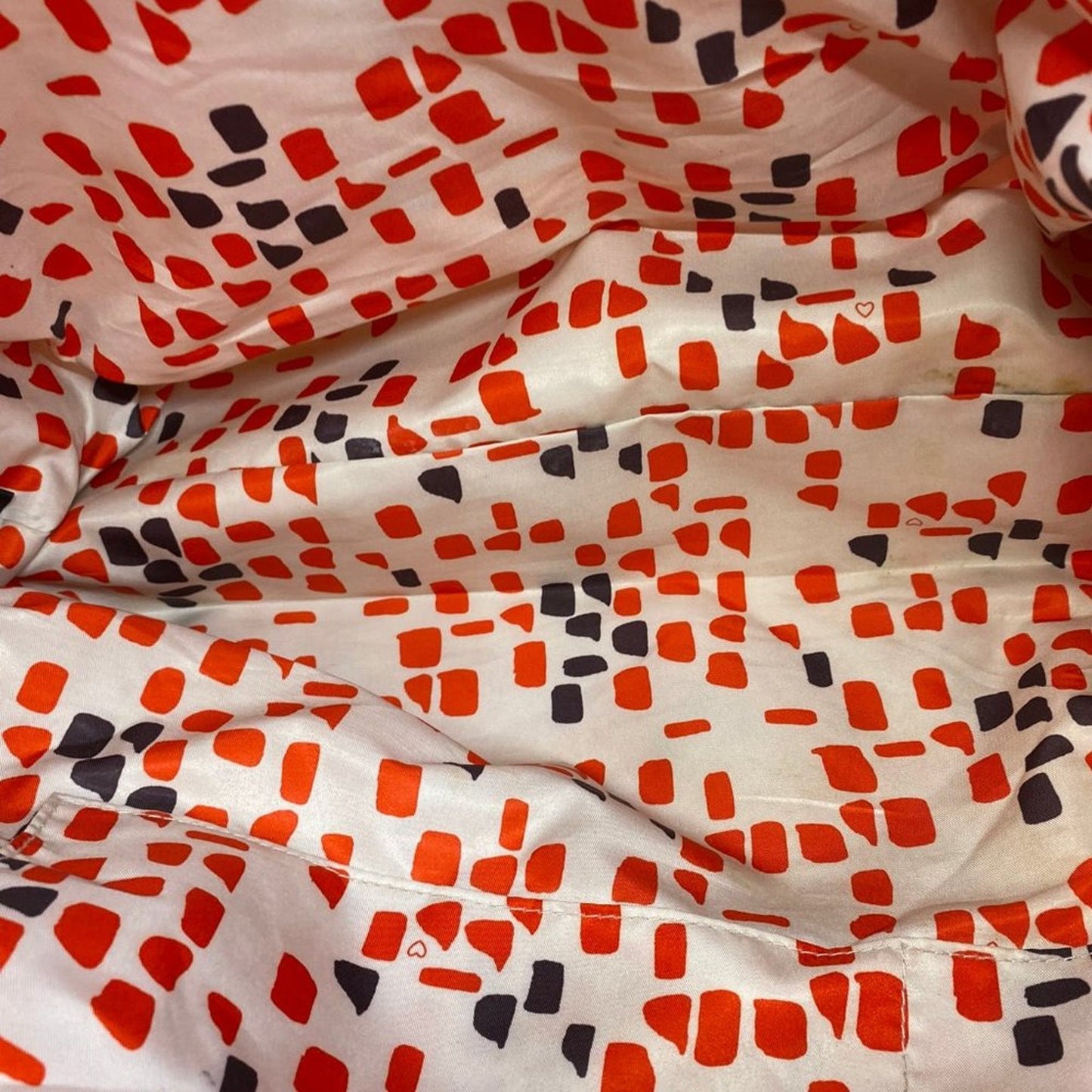 Stella & Dot Red Print Fabric Shoulder Bag