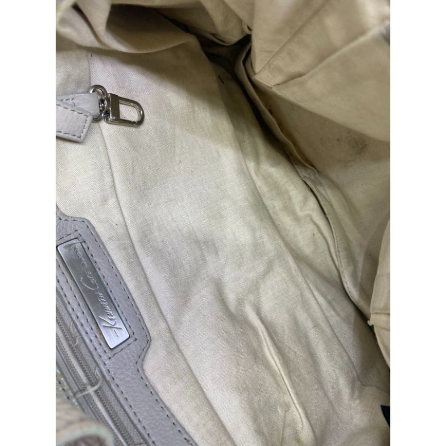 Kenneth Cole Cream Leather Tote/ Shoulder Bag