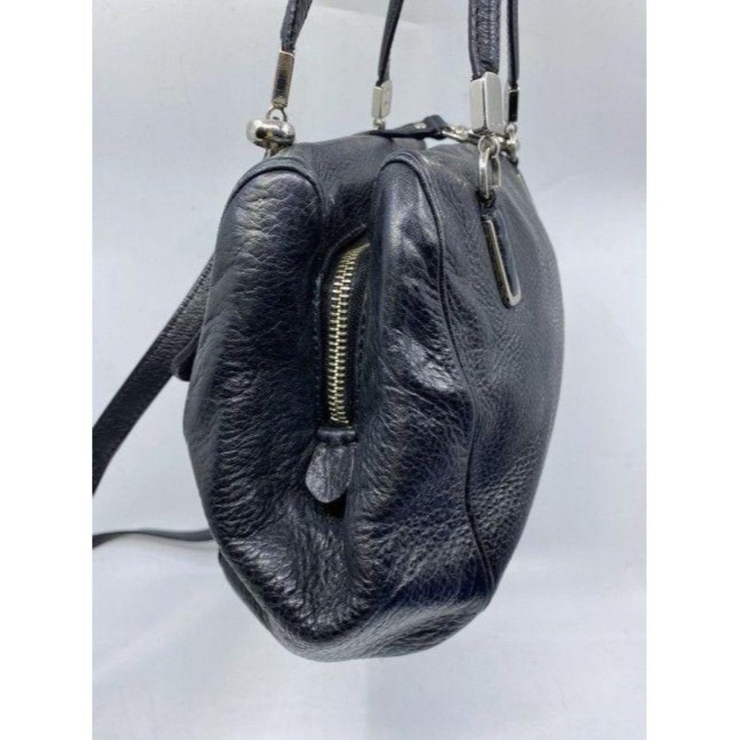 coach large black leather cross body bag