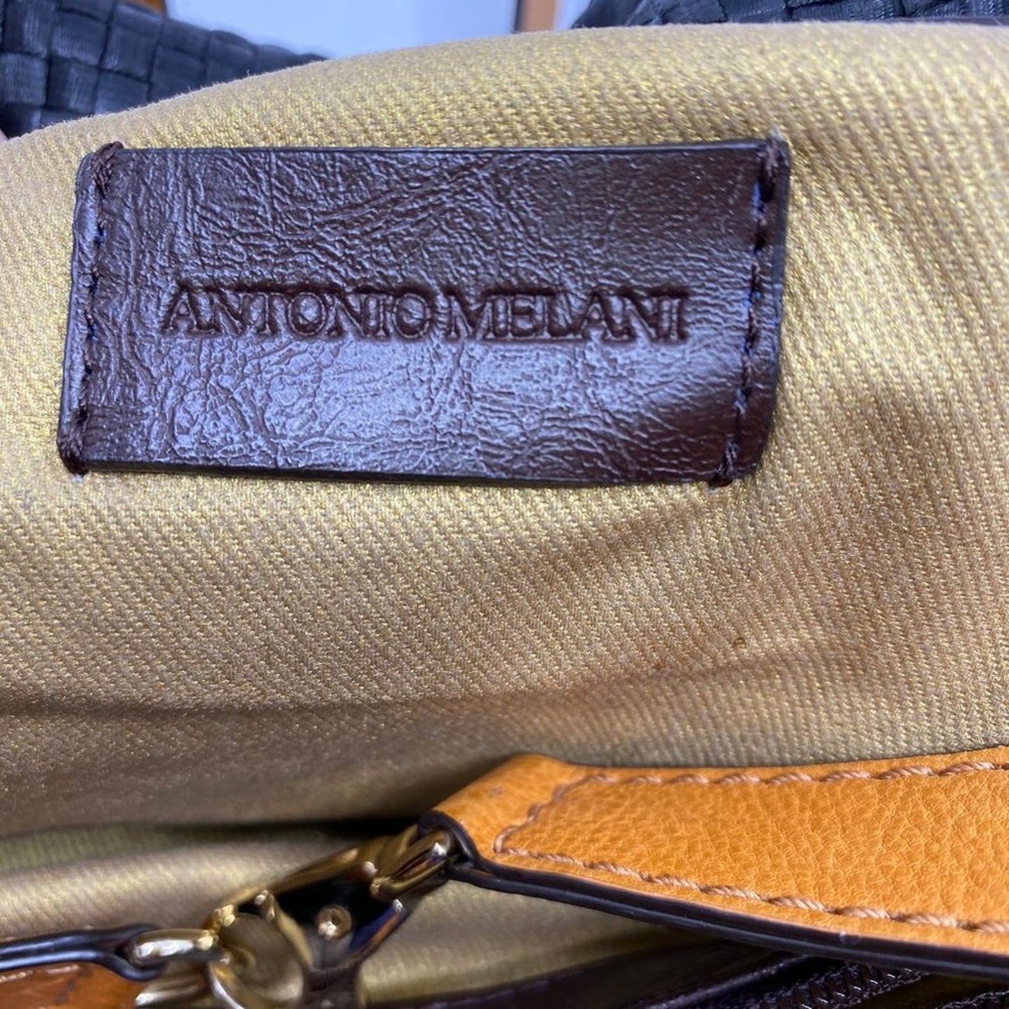 Antonio Melani Black Leather Shoulder Bag