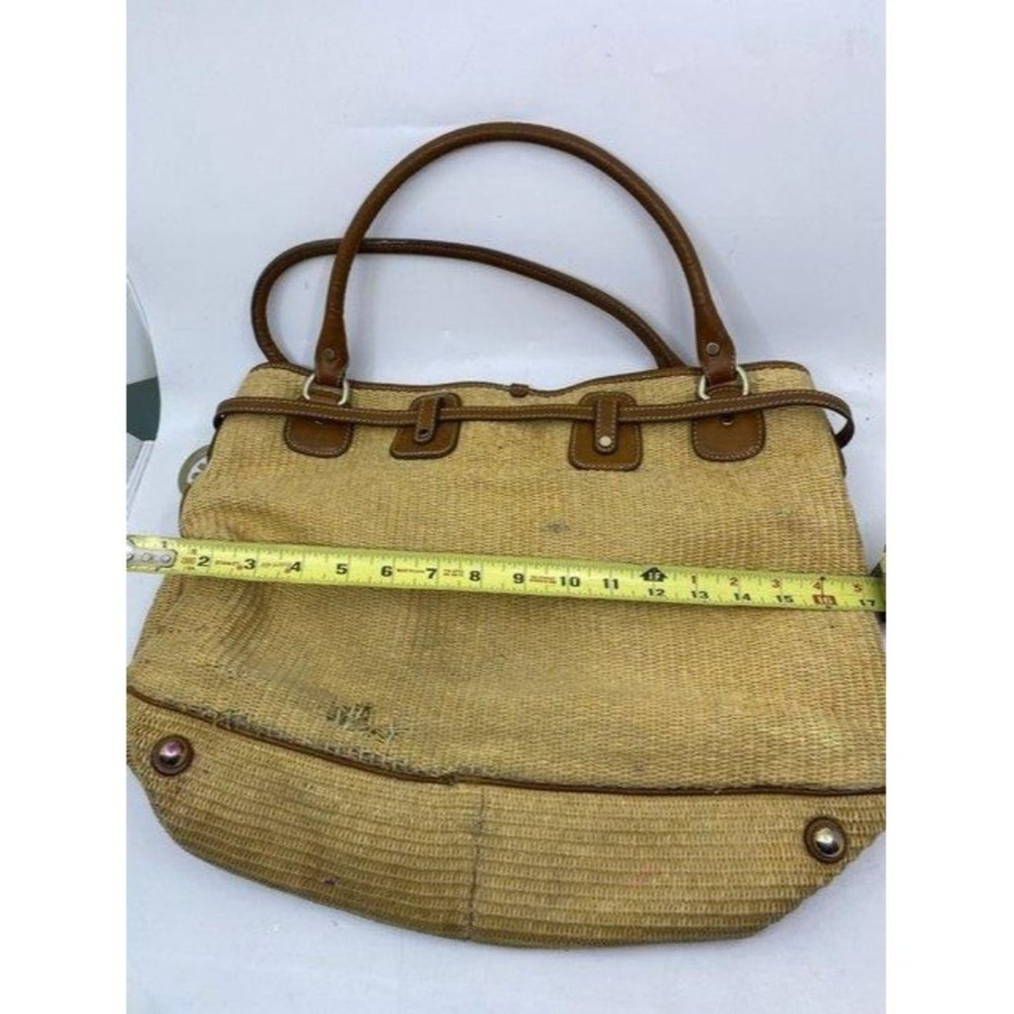 michael kors in need of tlc brown wicker shoulder