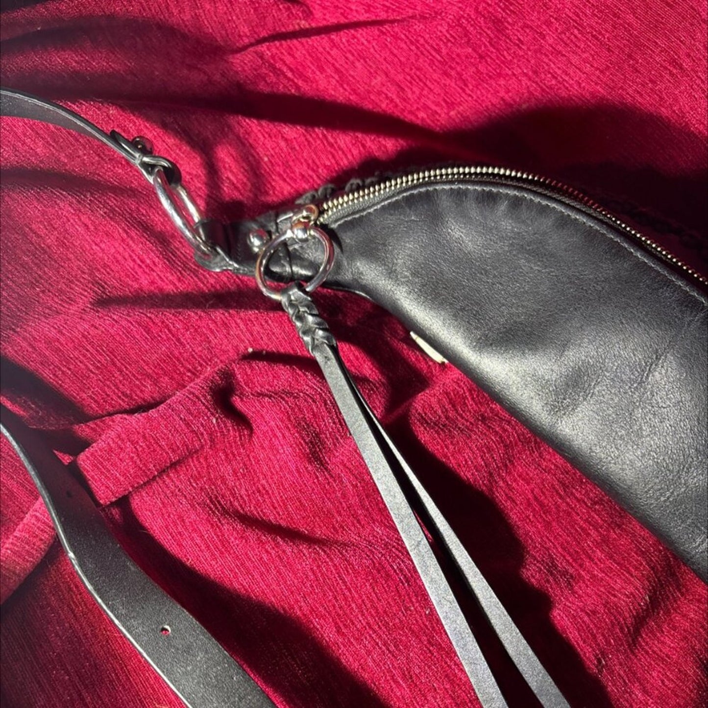 Rebecca Minkoff Julian Hobo Belt Bag - Black Woven Leather