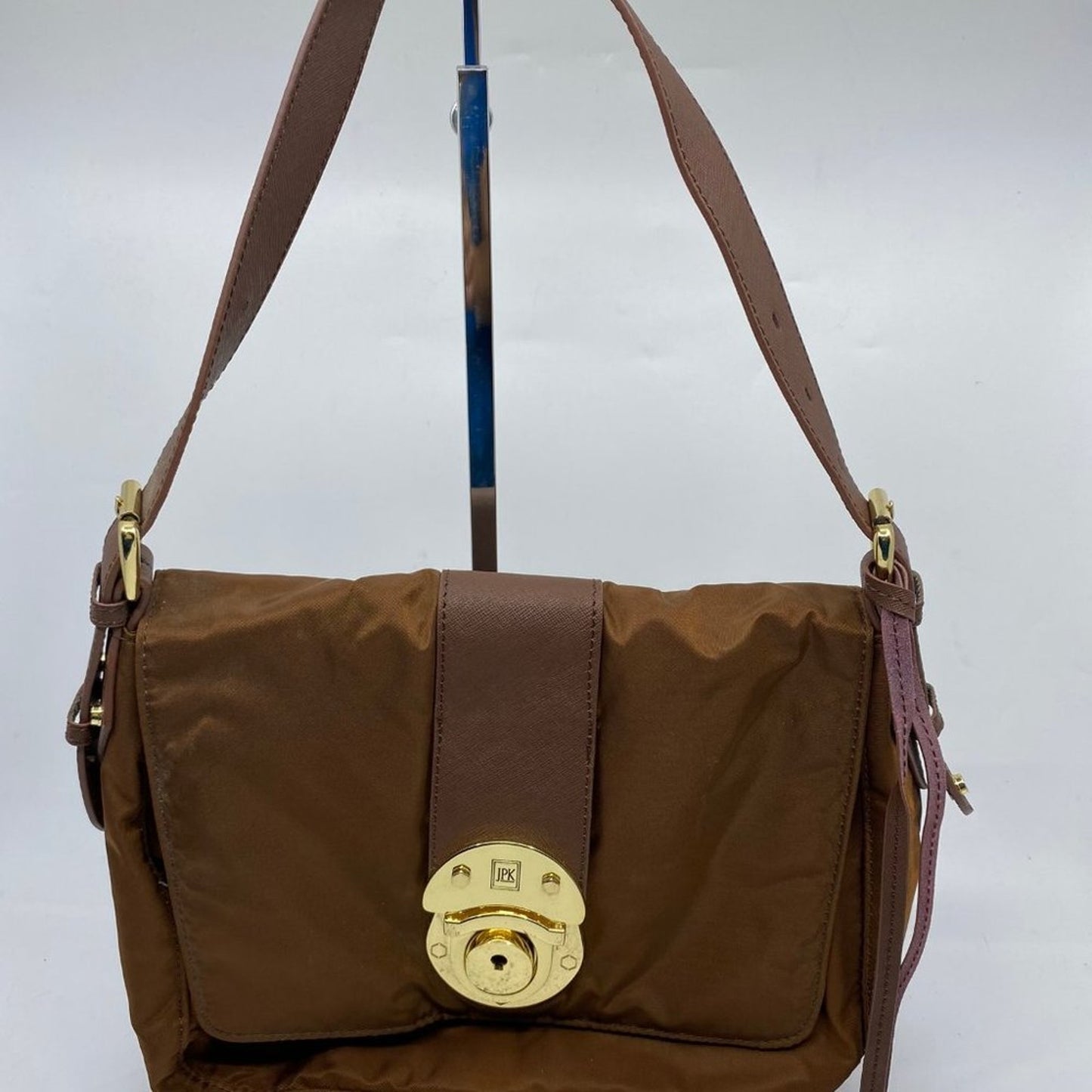 JPK Paris Brown Nylon Shoulder Bag
