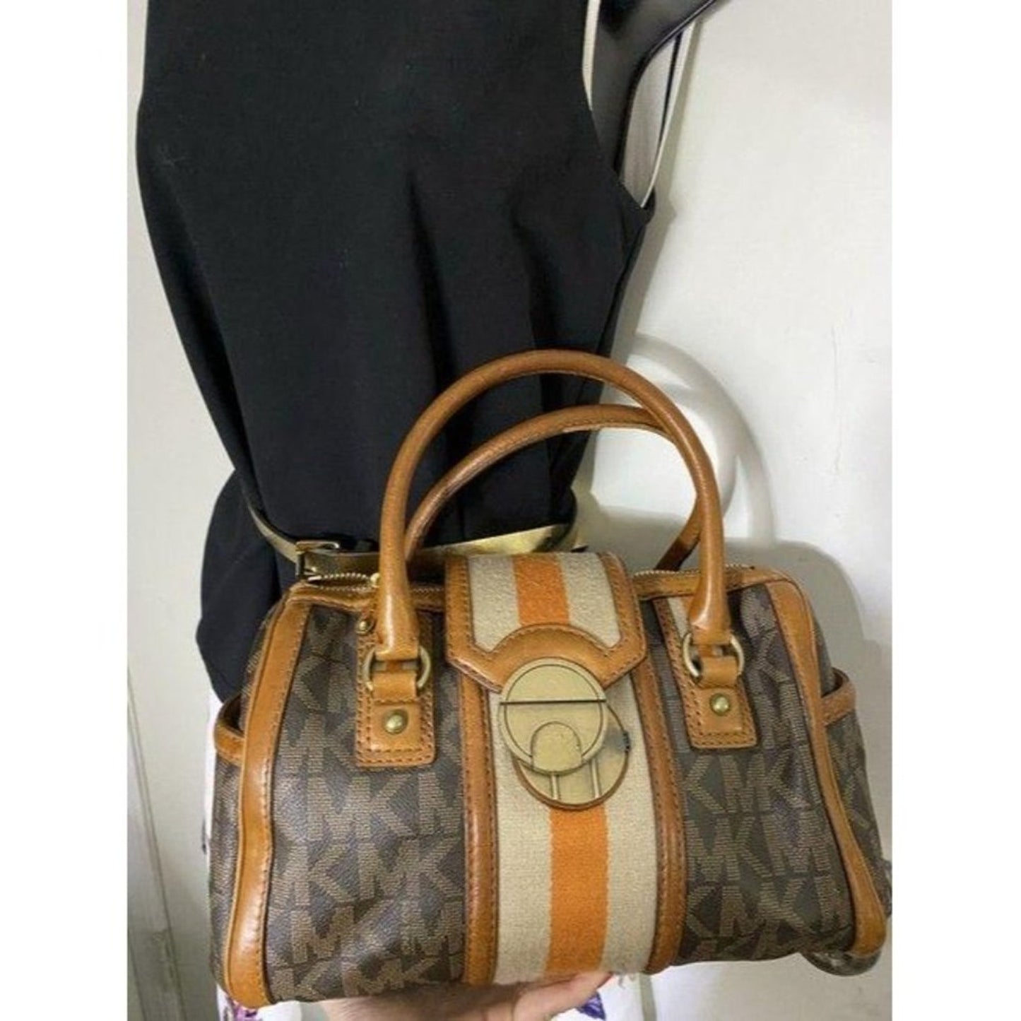 michael kors bowling bag brown tote