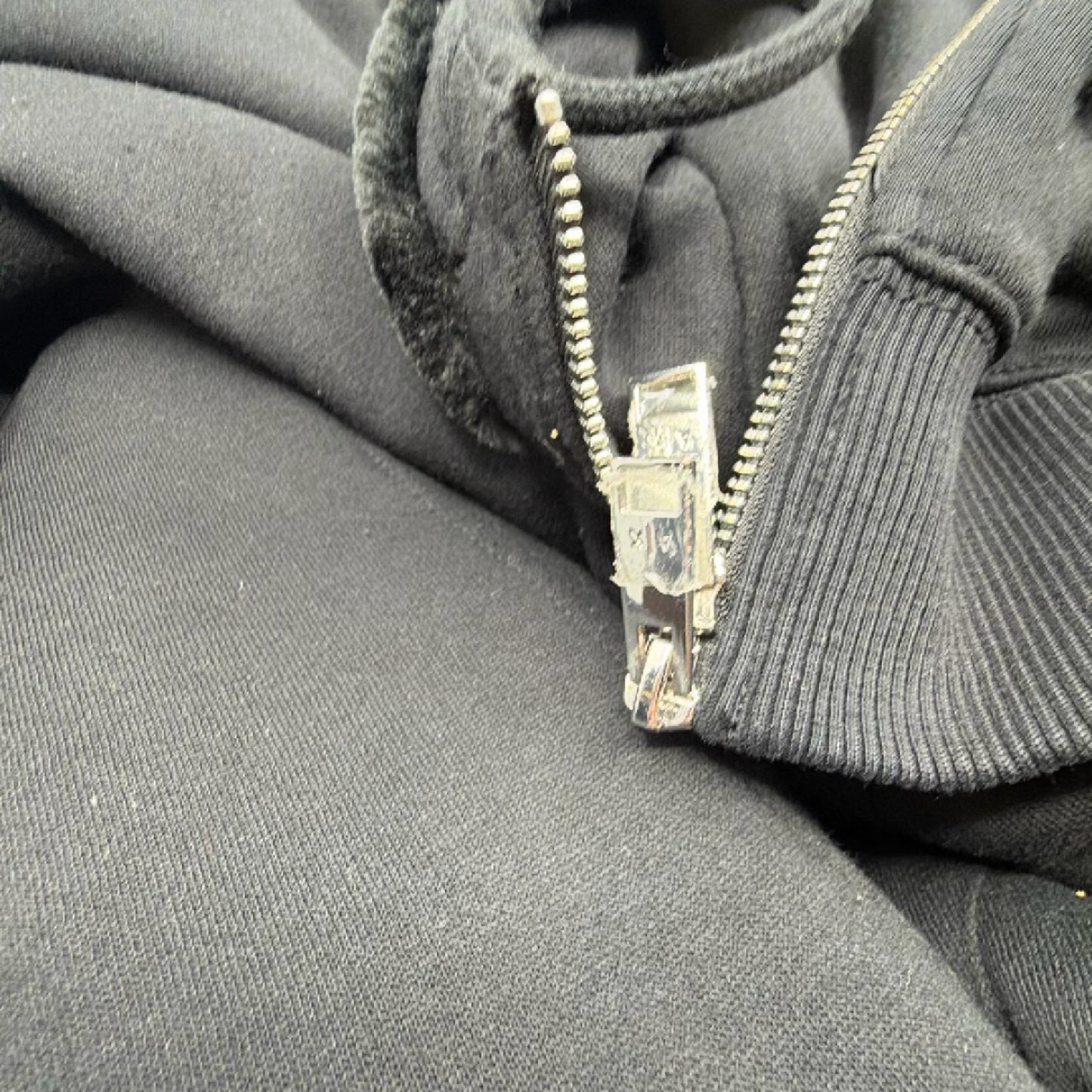 Armani Exchange Black Faux Fur Lined Large Hoodie