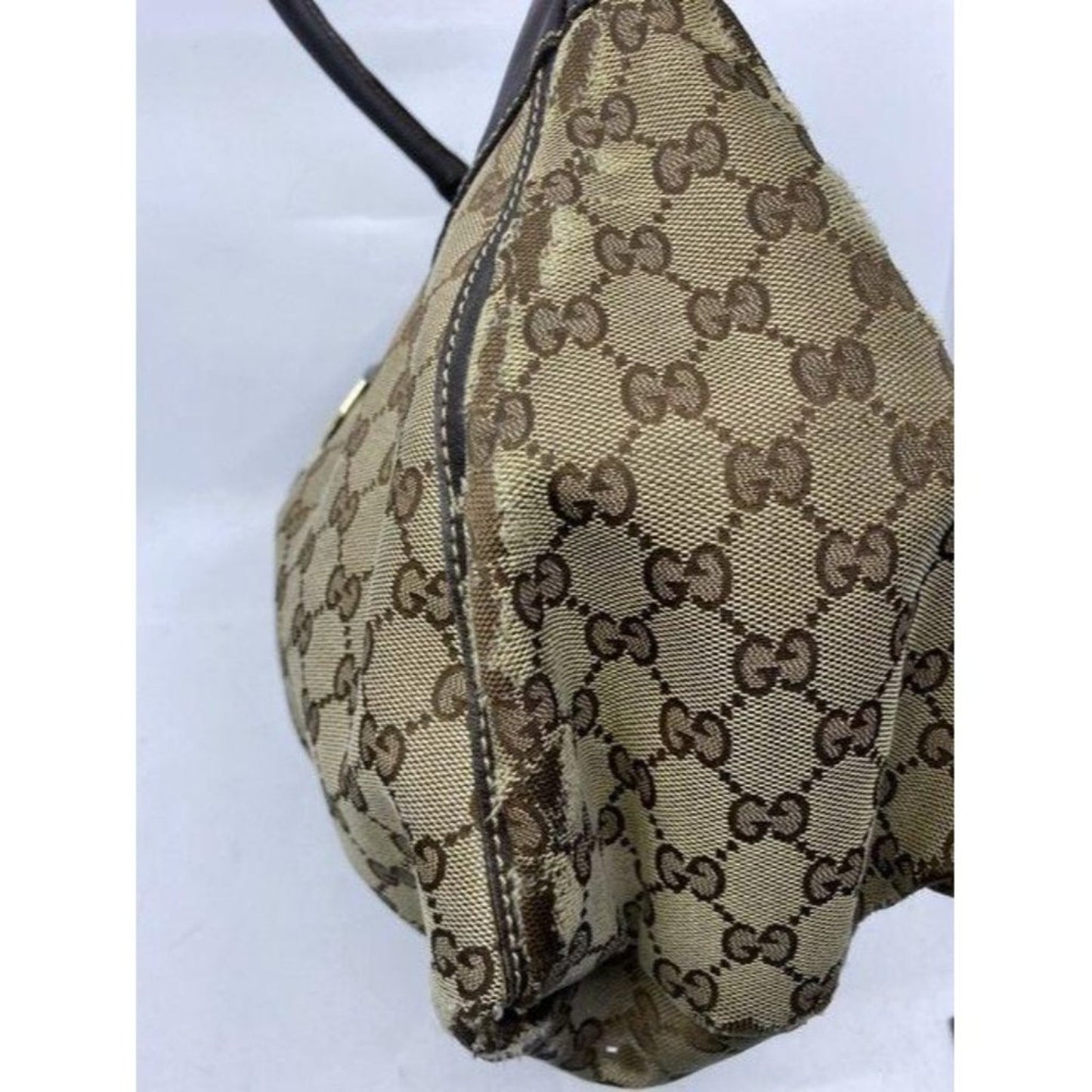 Gucci tote all over logo beige brown jacquard fabr