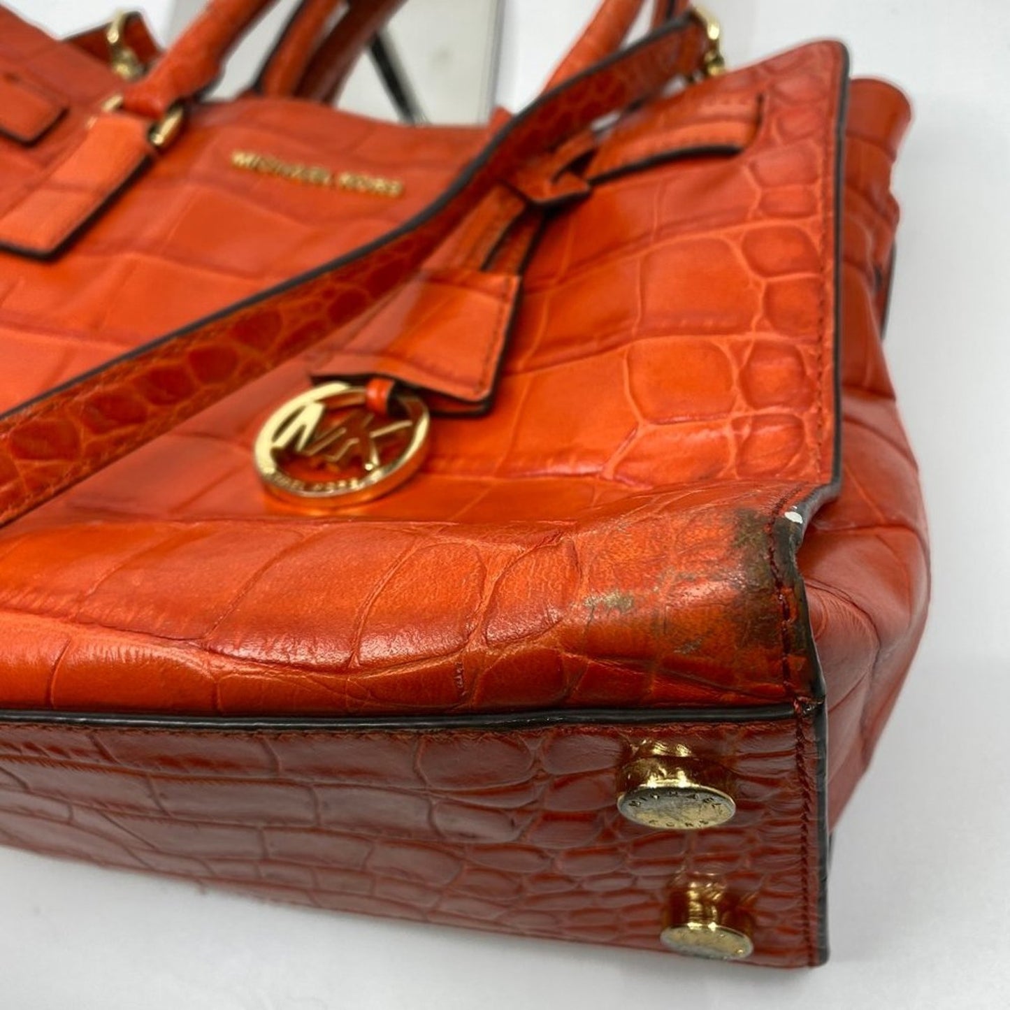 Michael Kors L Orange Leather Crossbody/Handbag