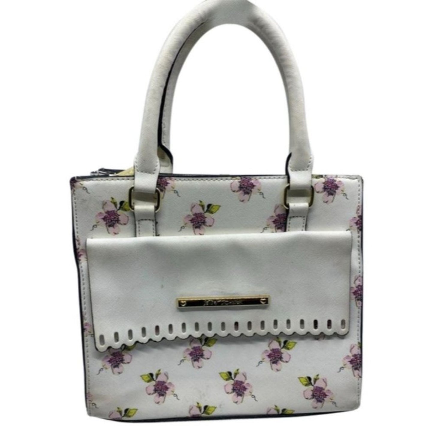 BETSEY JOHNSON Faux Leather Embellished Tote Bag