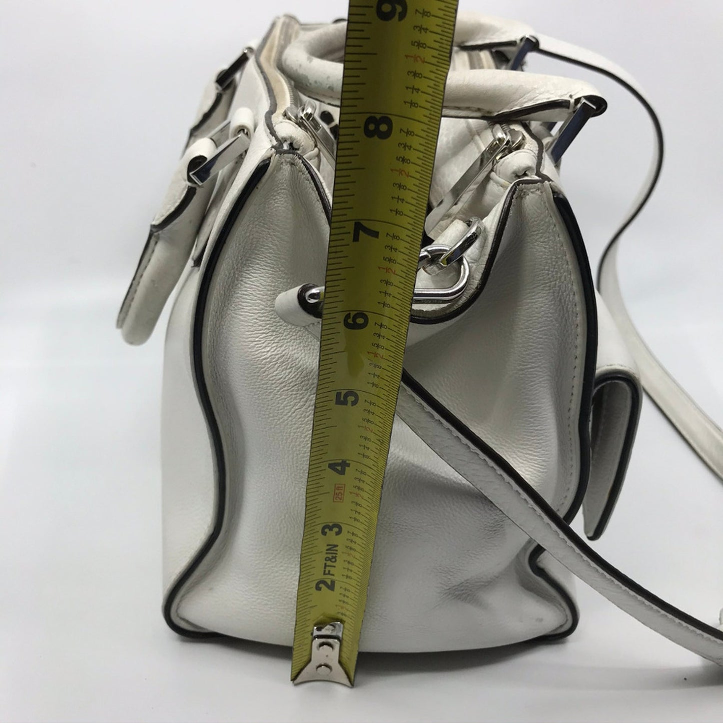 Michael Kors White M Leather Crossbody Bag