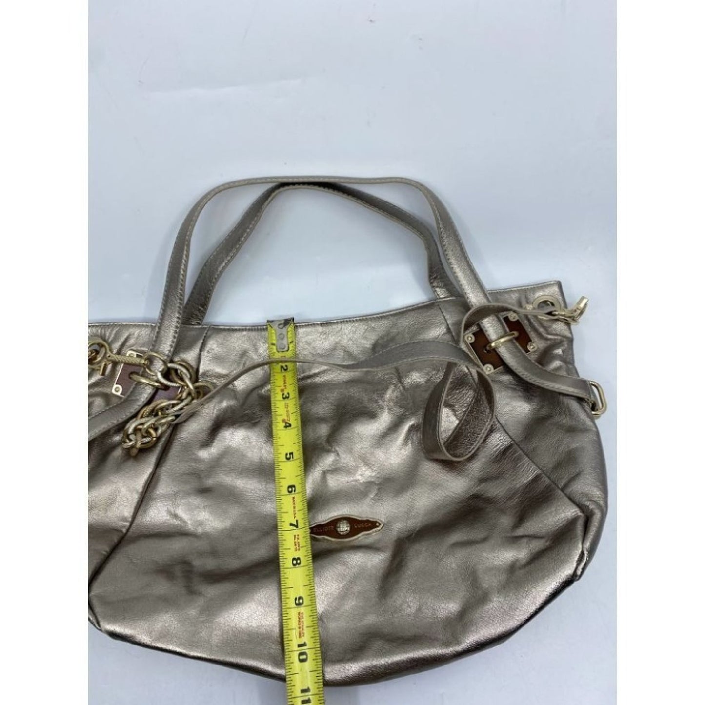 Elliott Lucca Silver Large Leather Shoulder Bag