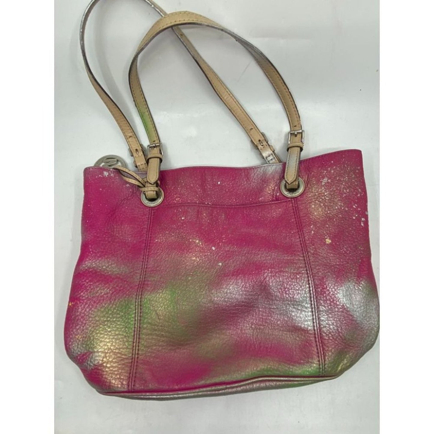 Michael Kors Leather Bag Customized Pink Gold