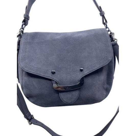 Polo Ralph Lauren Glenmore Saddle Gray Sport Suede Cross Body Bag