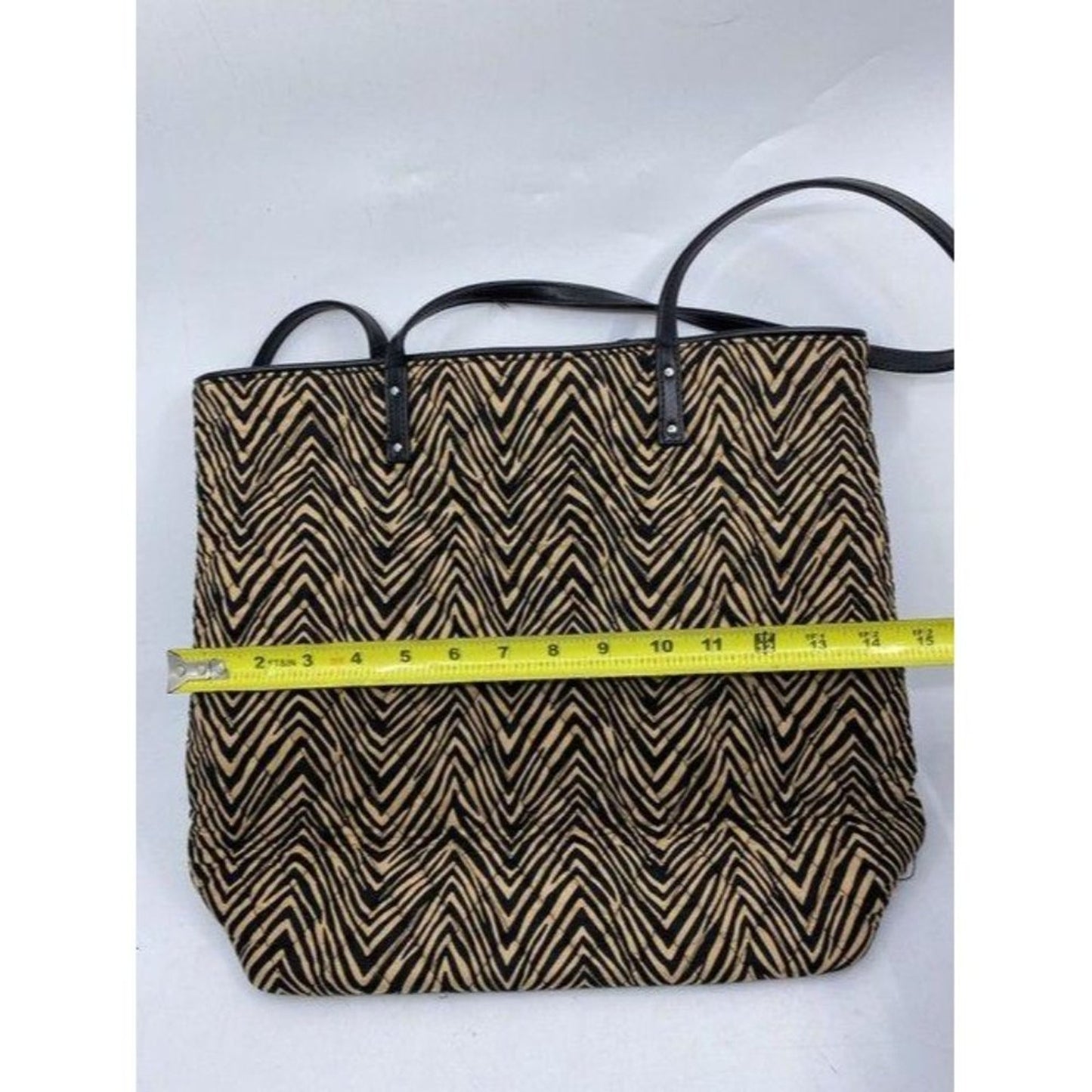 vera bradley bag large quilted black beige fabric