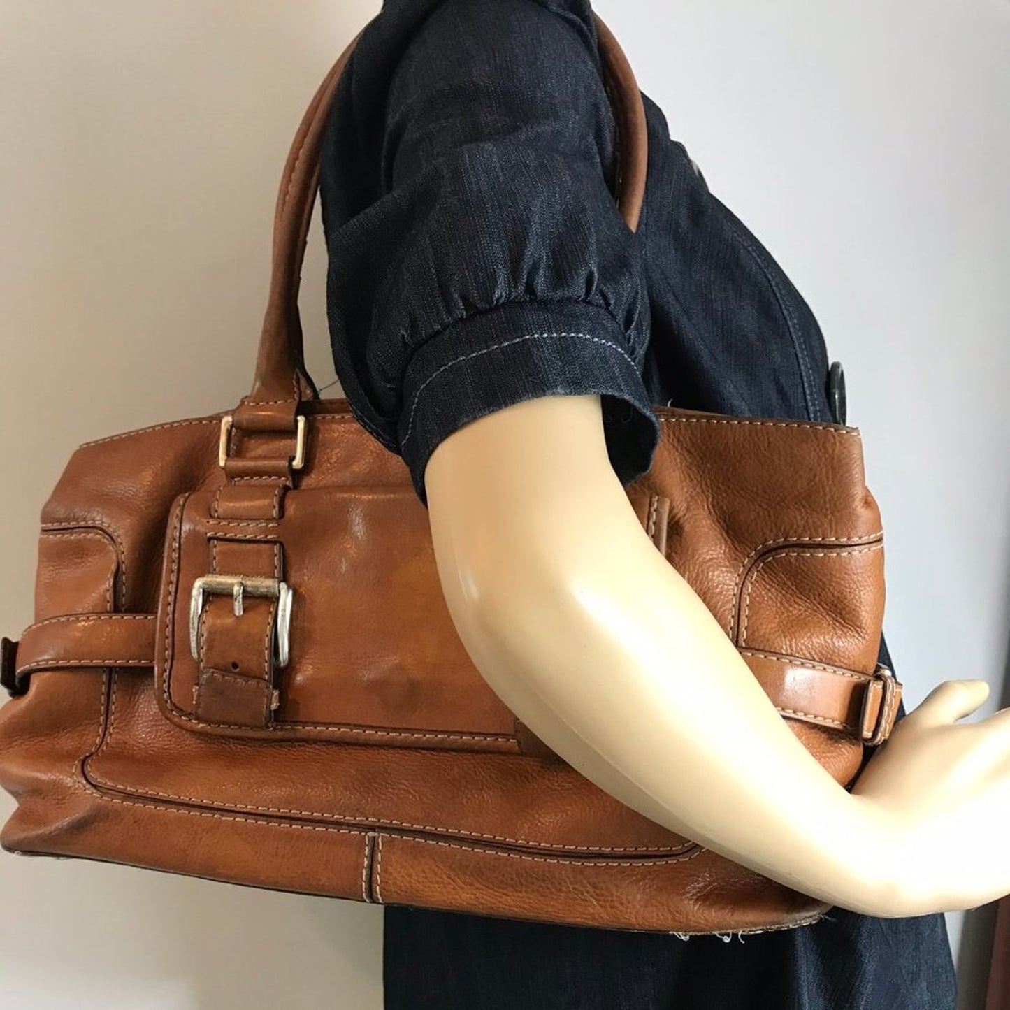 Michael Kors Brown Large PU Leather Shoulder Bag
