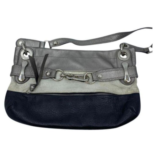 B. Makowsky Gray Cream Black Shoulder Mini Bag