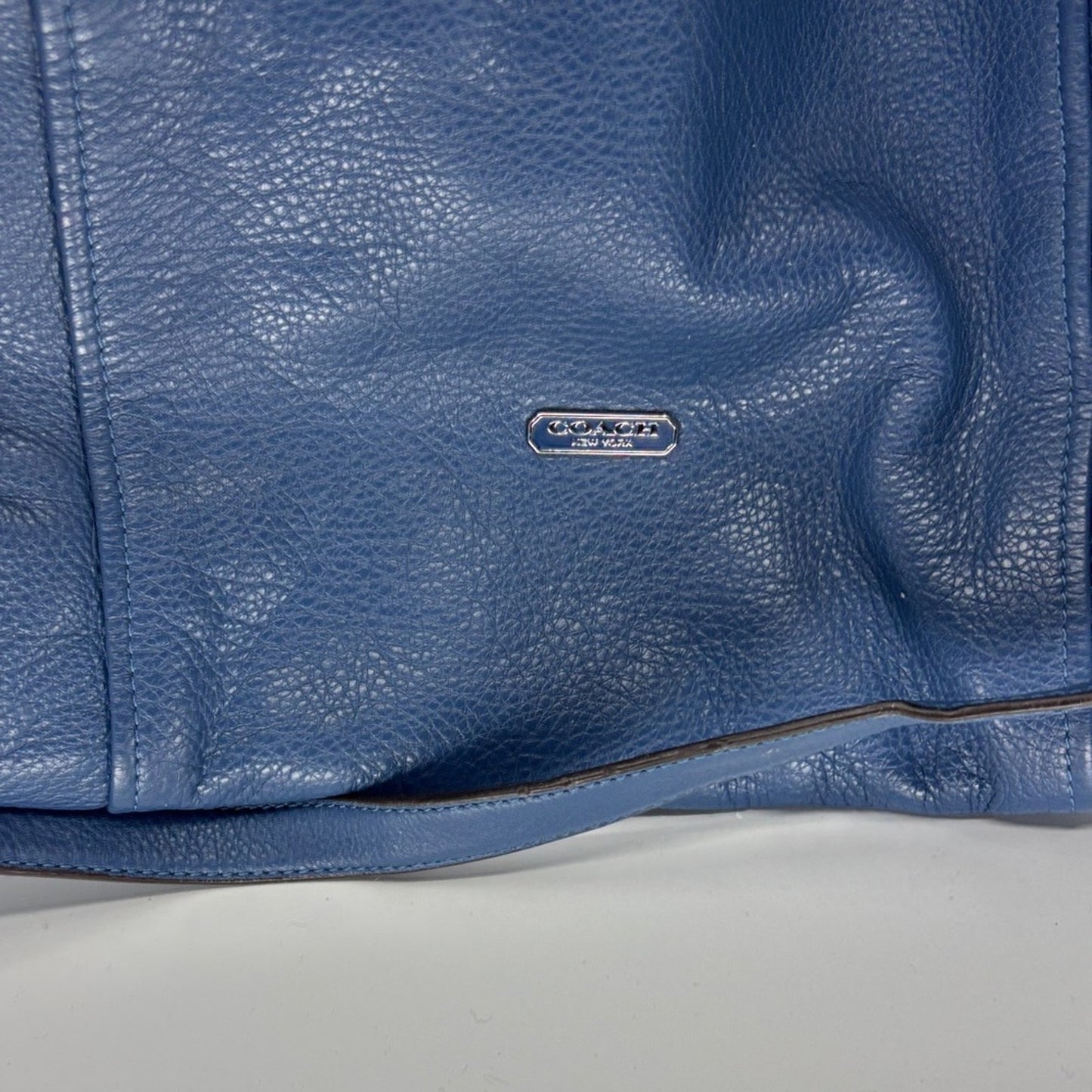 Blue Leather Shoulder Bag