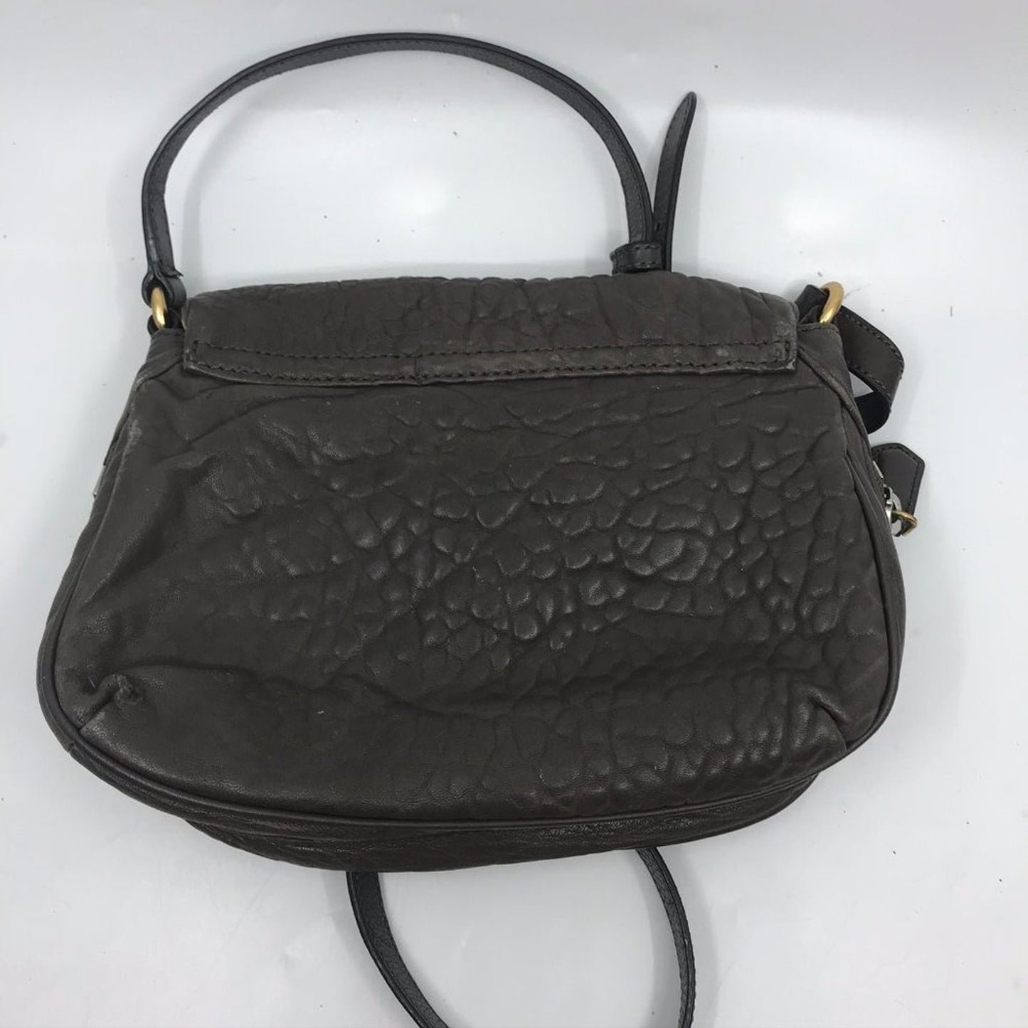 Marc Jacobs Dark Brown Rough Leather Crossbody Bag