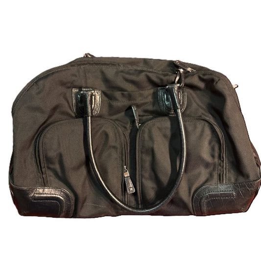 Tumi Black Nylon & Leather Duffle Travel Bag