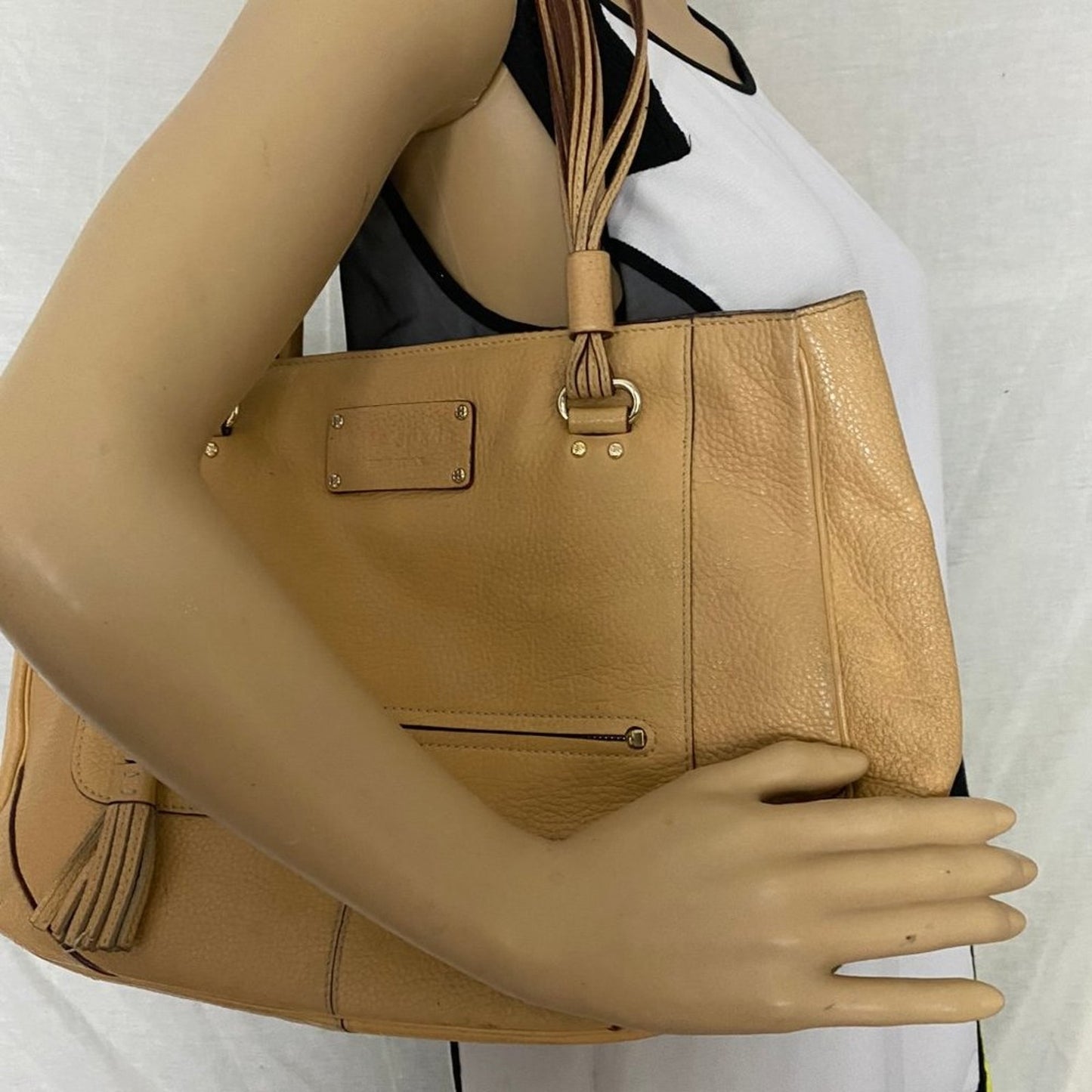 Kate Spade Tan Large Leather Tote Bag