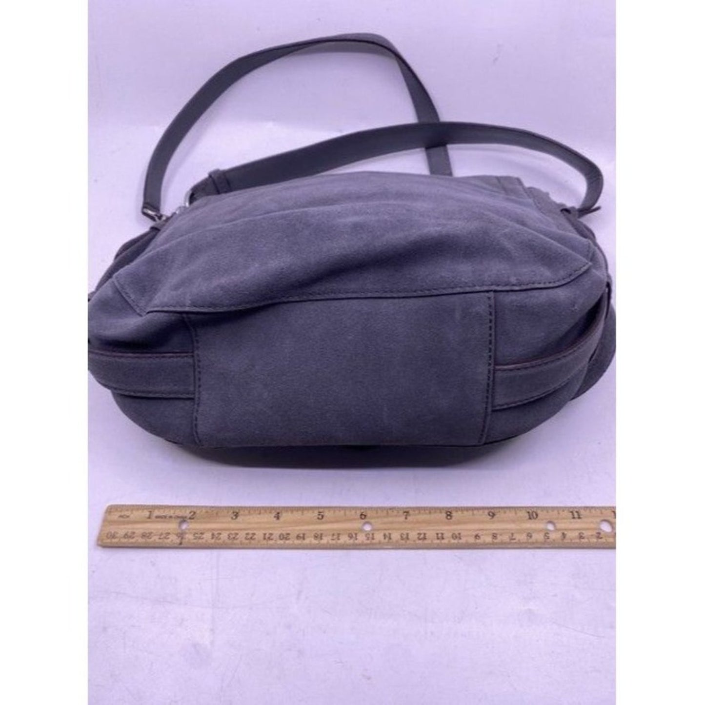 Polo Ralph Lauren Glenmore Saddle Gray Sport Suede Cross Body Bag