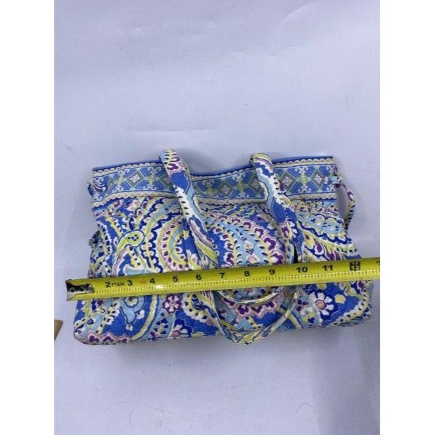 Vera Bradley Large Quilted Blue Purple Yellow Whit