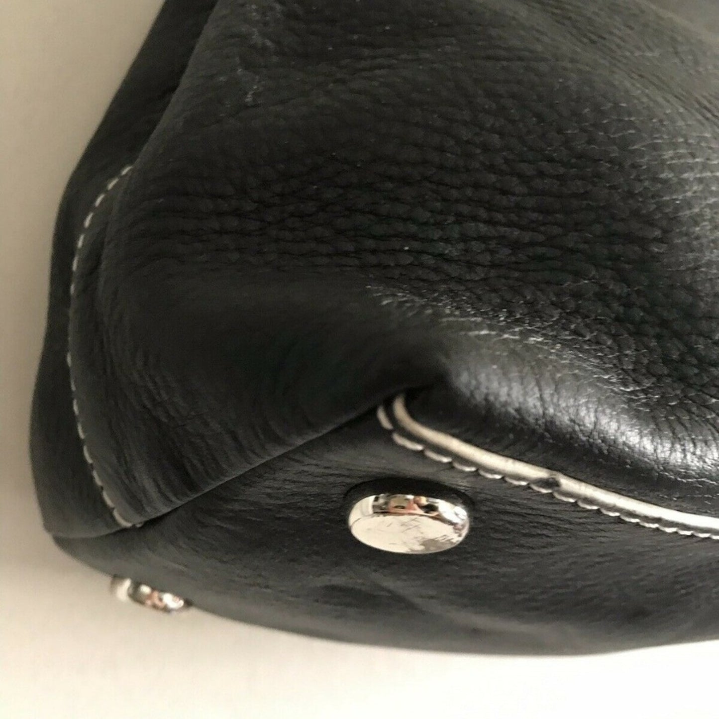 MAXX NEW YORK Medium Black Leather Handle Bag