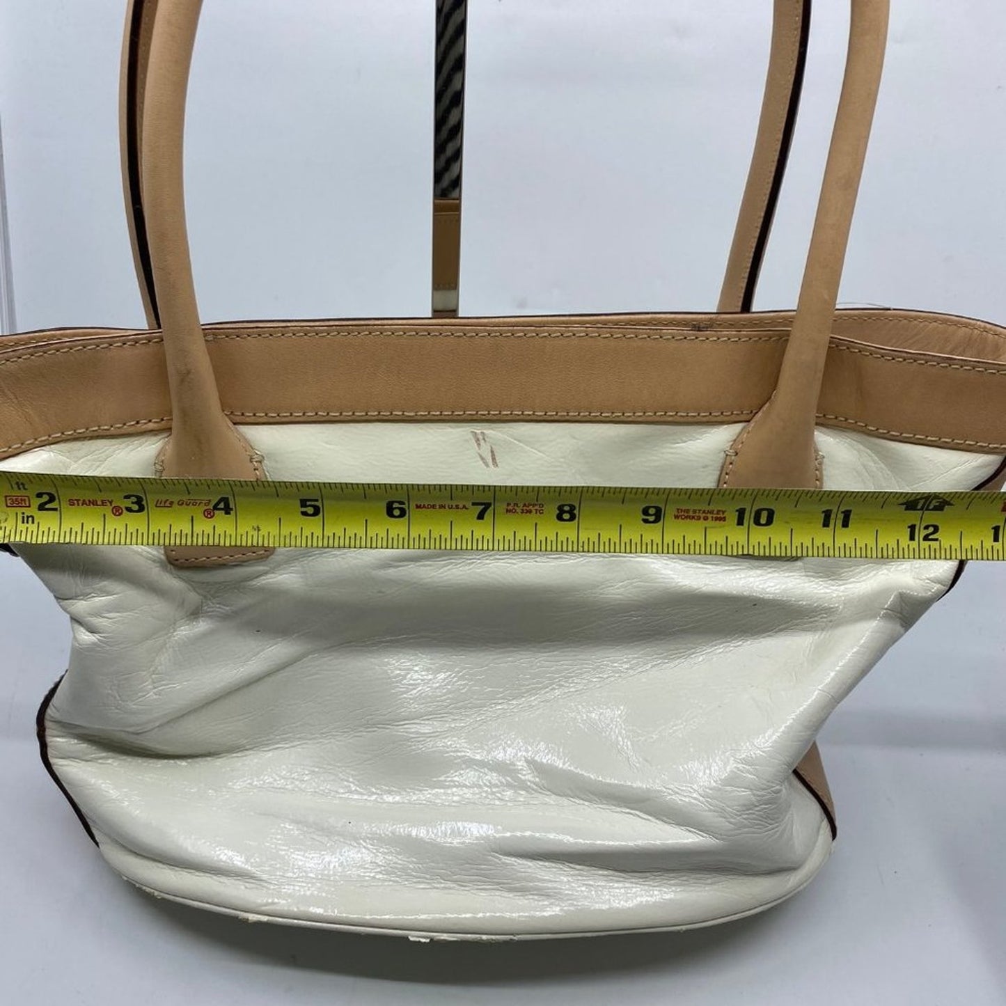 Kate Spade White Tan Leather Medium Size Handbag
