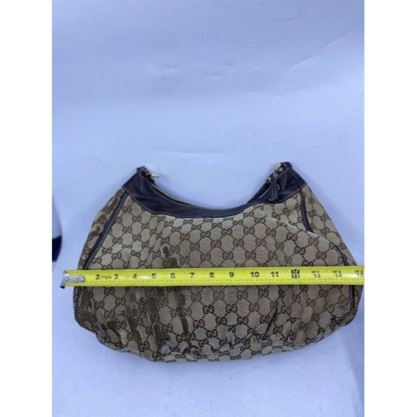 Gucci tote all over logo beige brown jacquard fabr
