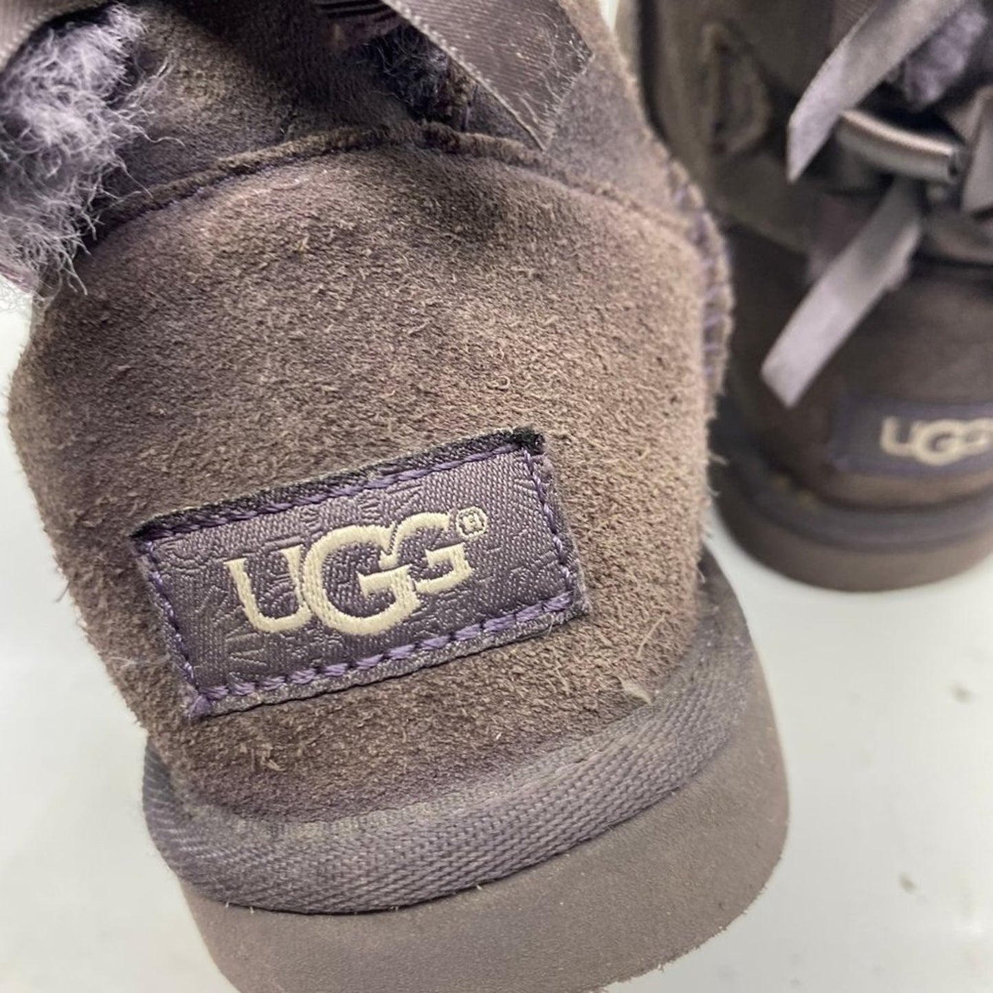 UGG Australia Gray/Purple Ruffled Boots Size 2
