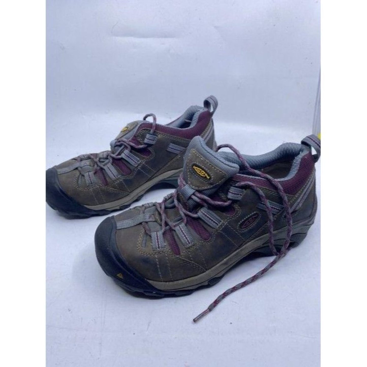 Keen Tan Purple Gray Lace Up Work Bootsbooties Siz