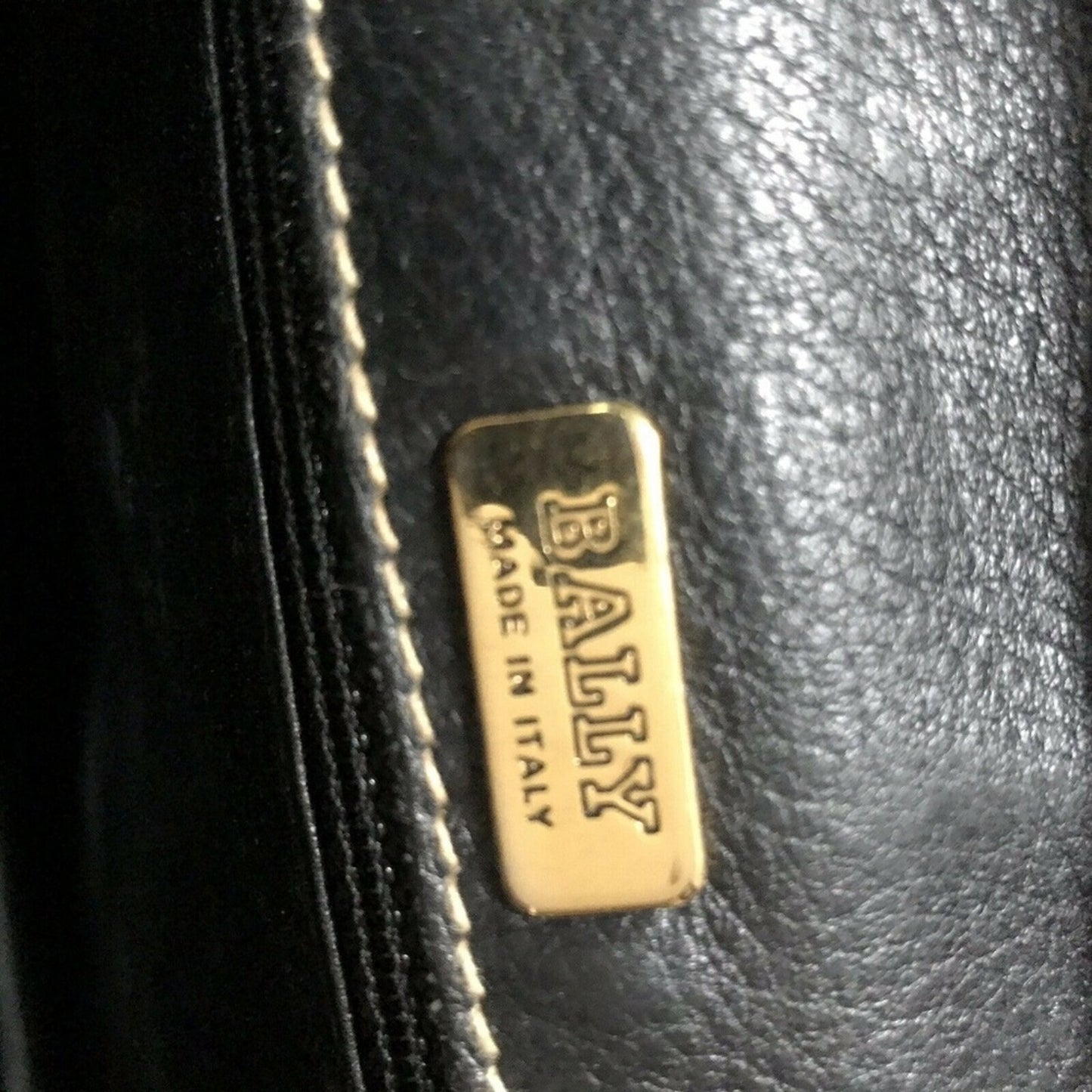 BALLY Vintage Shoulder Bag Navy Leather