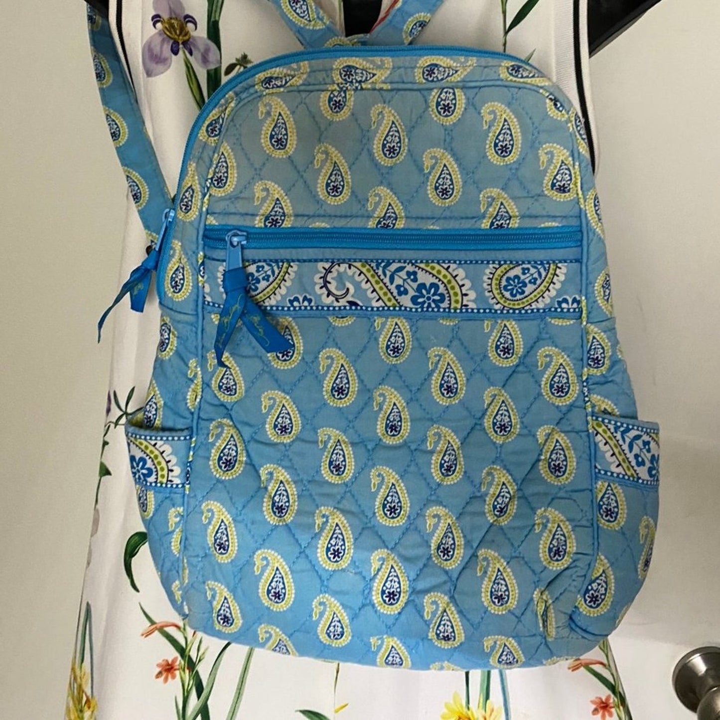 VERA BRADLEY Light Blue Fabric Small Backpack