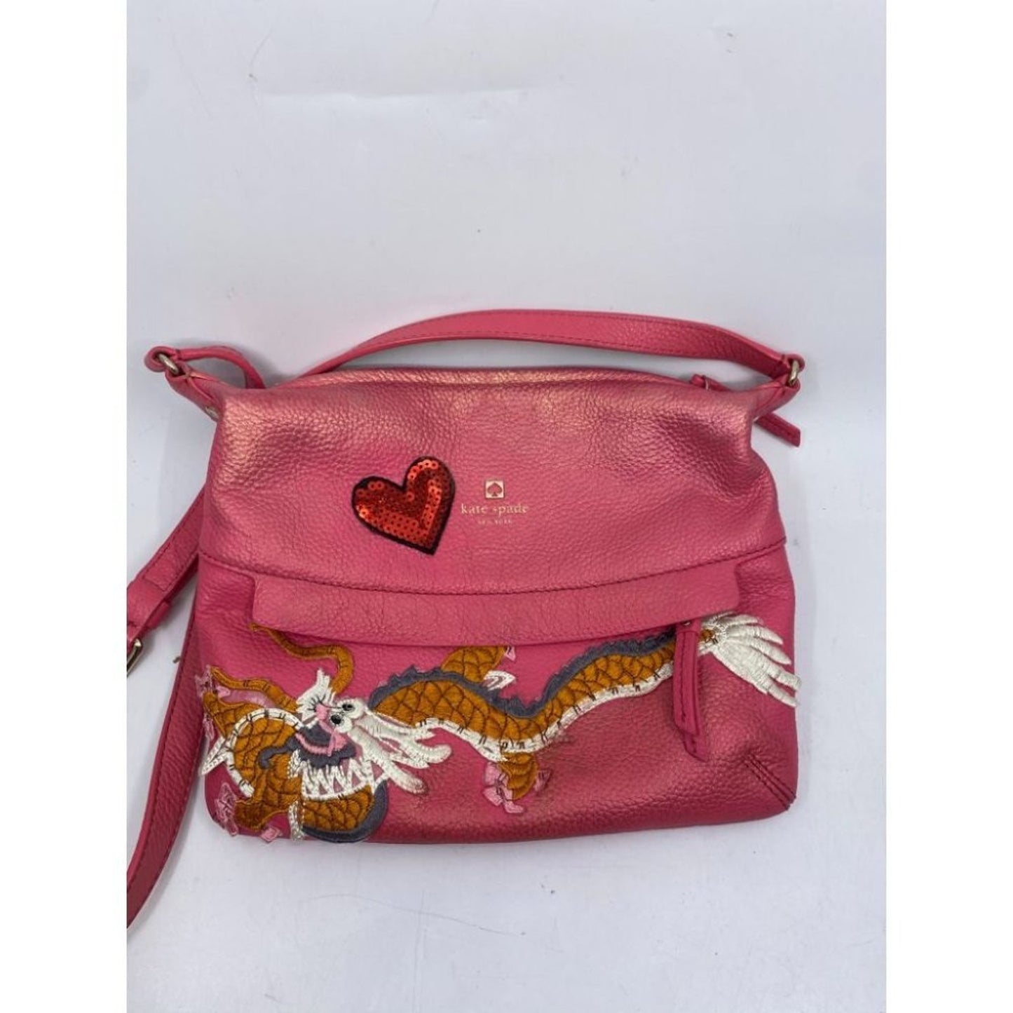 Kate Spade Pink Leather Crossbody With Customized