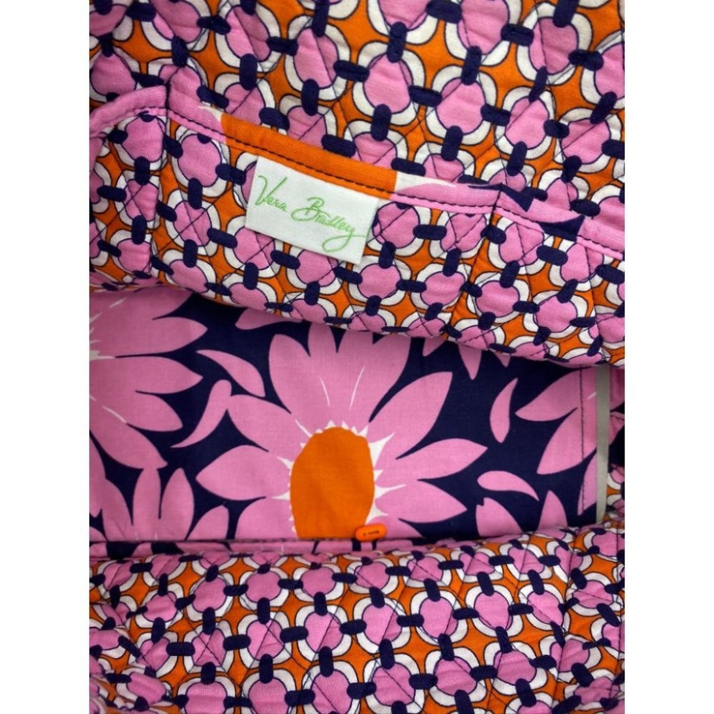 VERA BRADLEY Quilted Tote Bag Pink Black