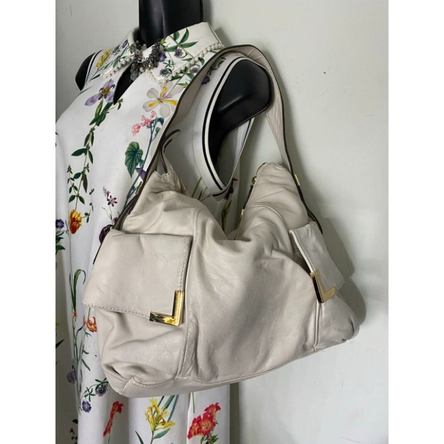 Michael Kors White Large Hobo Bag