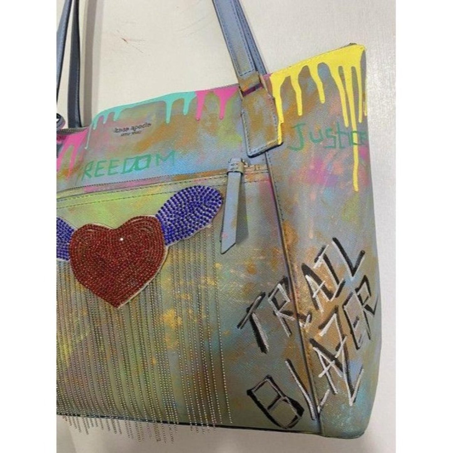 kate spade w handbag customized by me w graffi mul