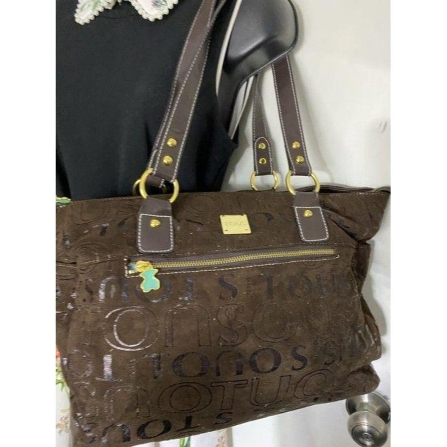 tous msrp brown suede leather cross body bag