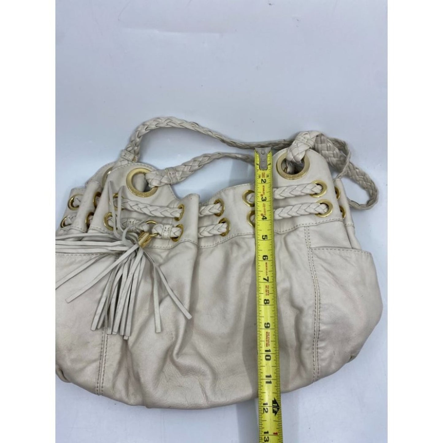 Michael Kors Lamb Leather Cream Shoulder Bag LG/MD