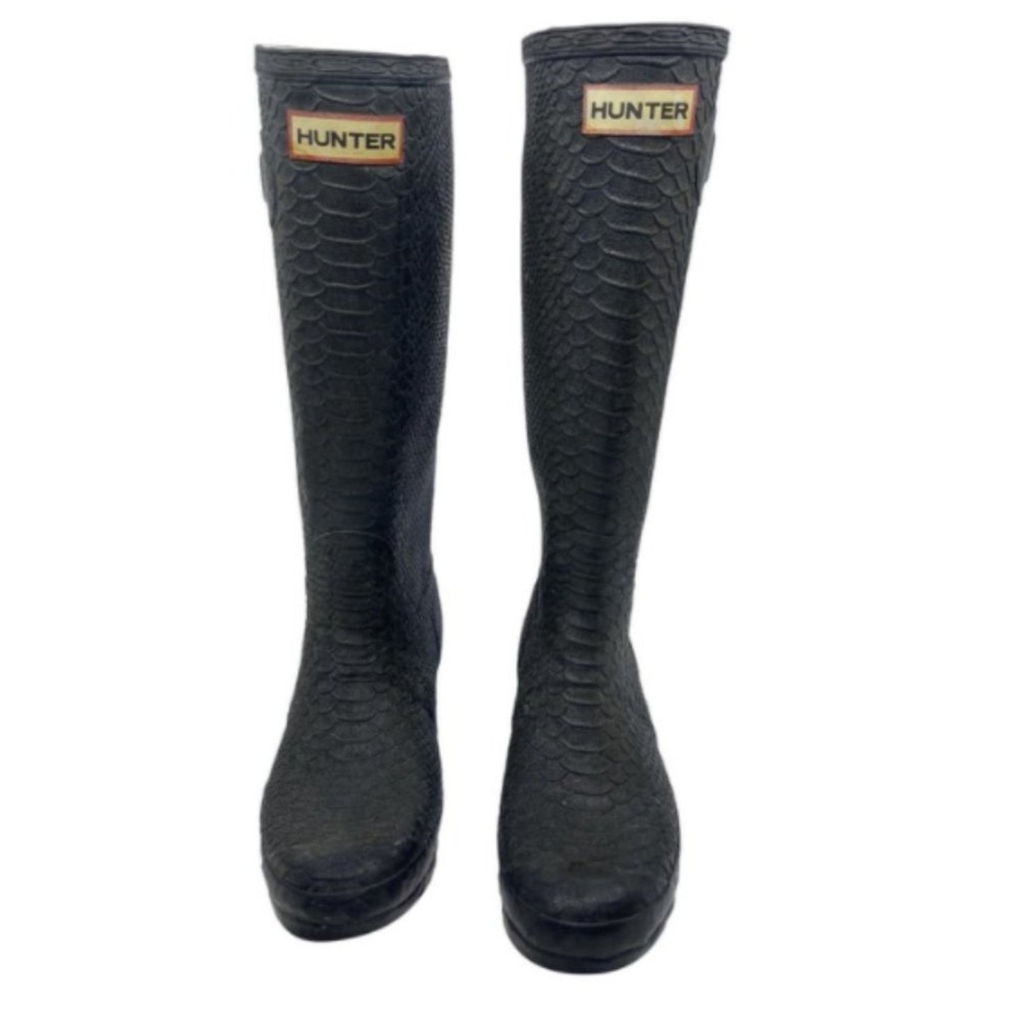 Unisex Hunter Snake Embossed Boots Size US 6M/7F