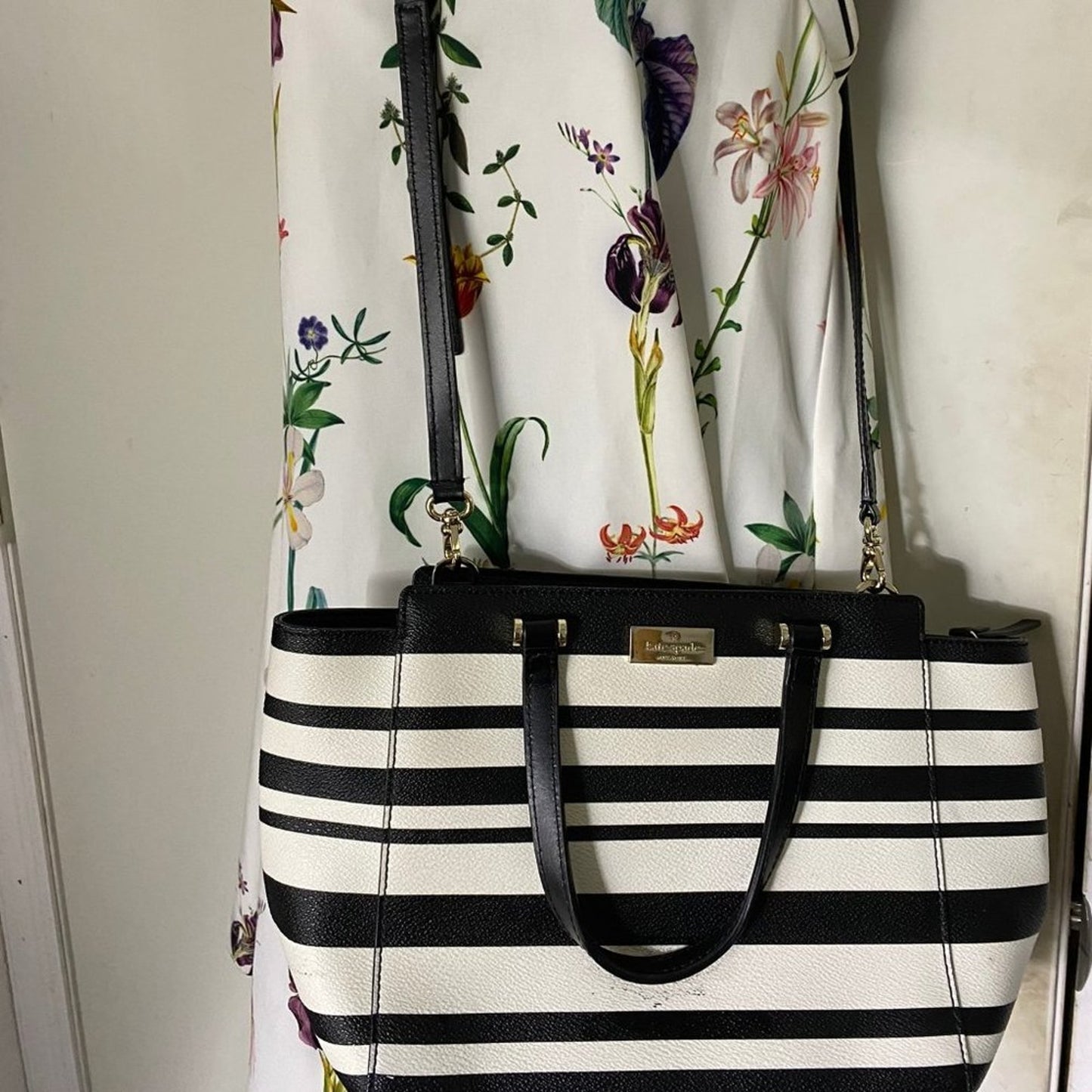 Kate Spade Black & White Medium Crossbody Bag