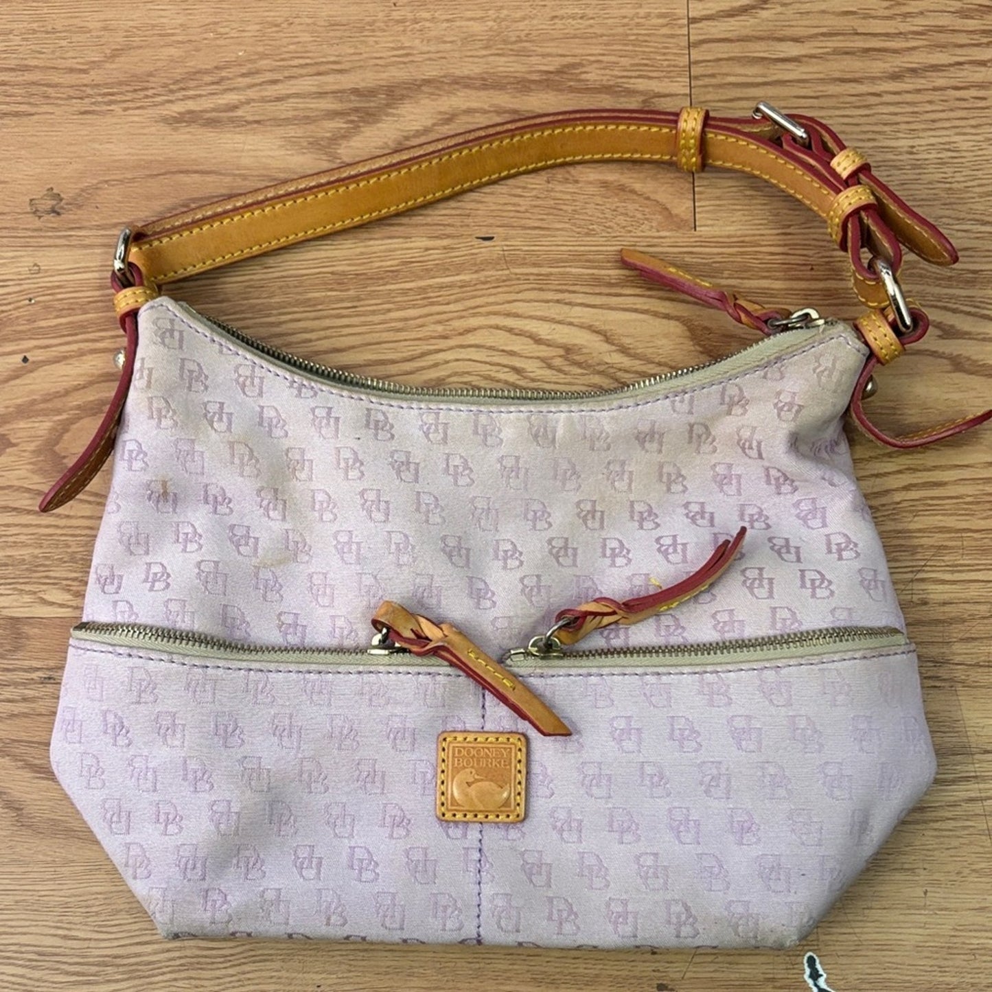 Dooney & Bourke Light Pink and Tan Shoulder Bag