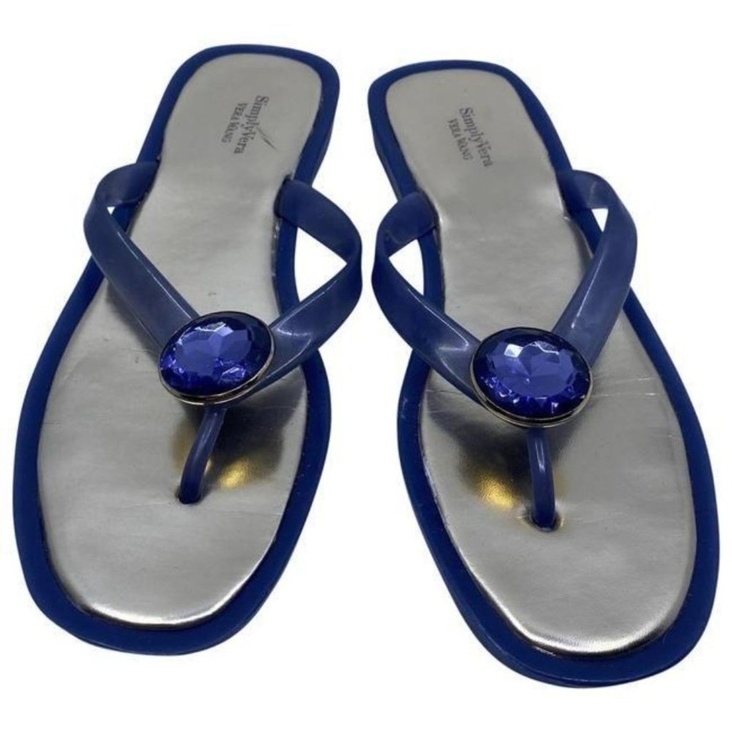 Simply Vera Vera Wang Blue Gold Sandals Size Us