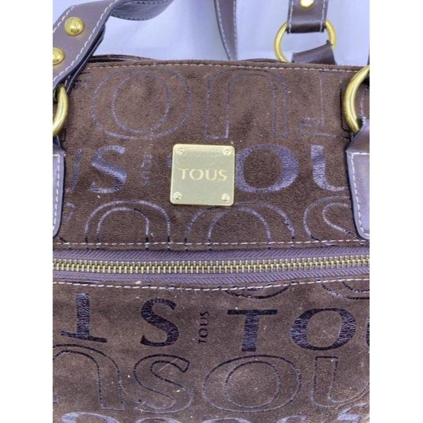 tous msrp brown suede leather cross body bag