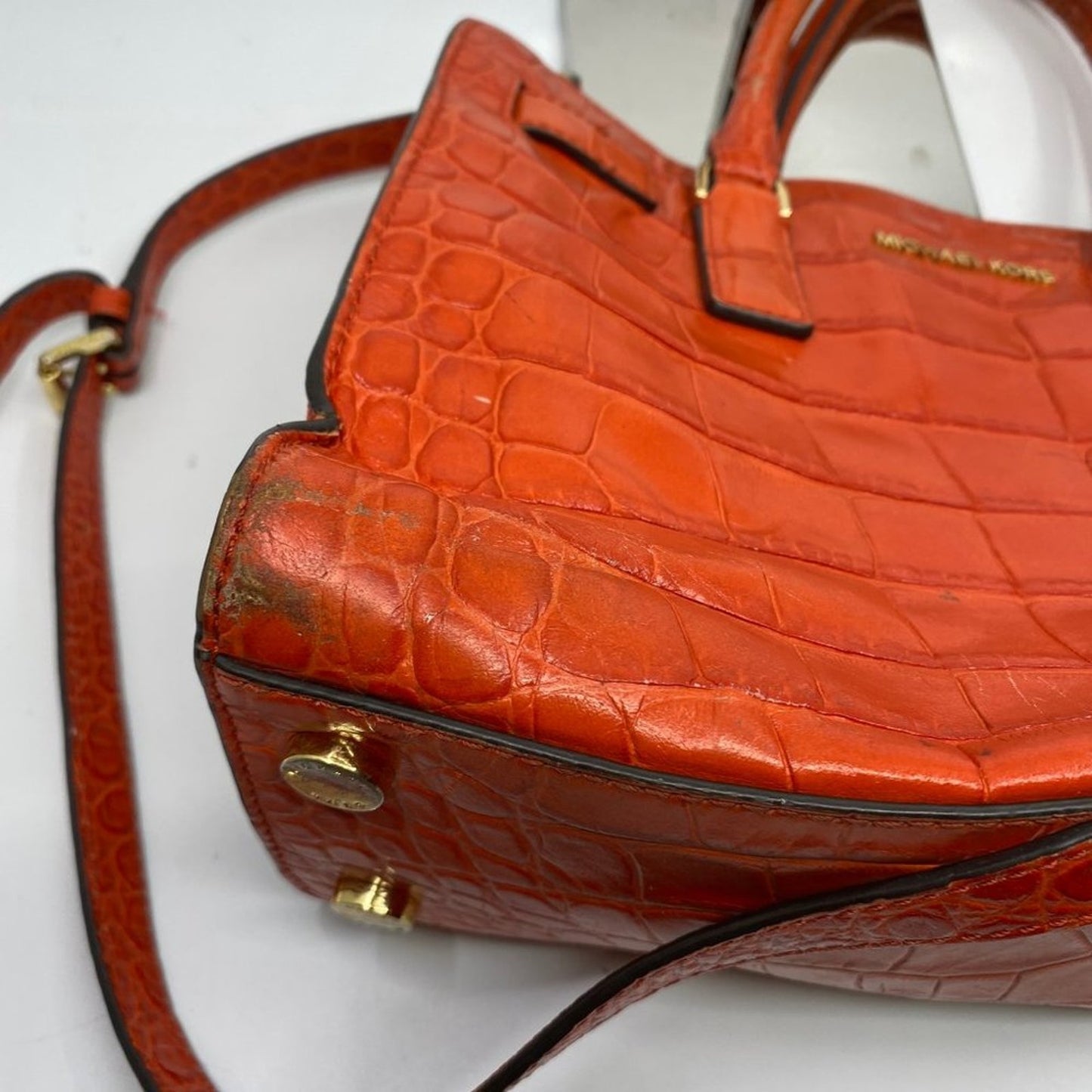 Michael Kors L Orange Leather Crossbody/Handbag