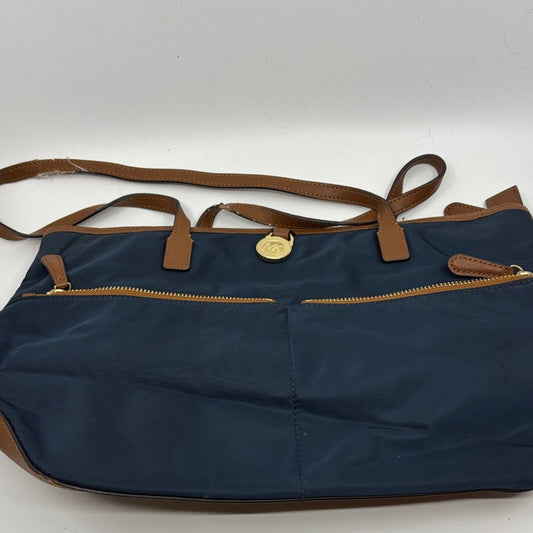 Michael Kors Navy and Tan Shoulder Bag