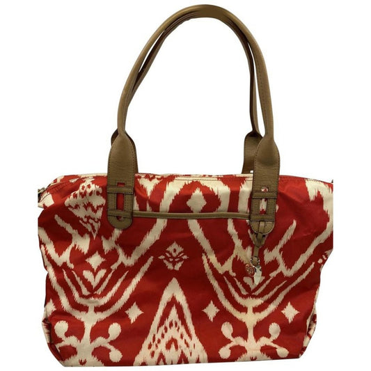 Stella & Dot Red Print Fabric Shoulder Bag