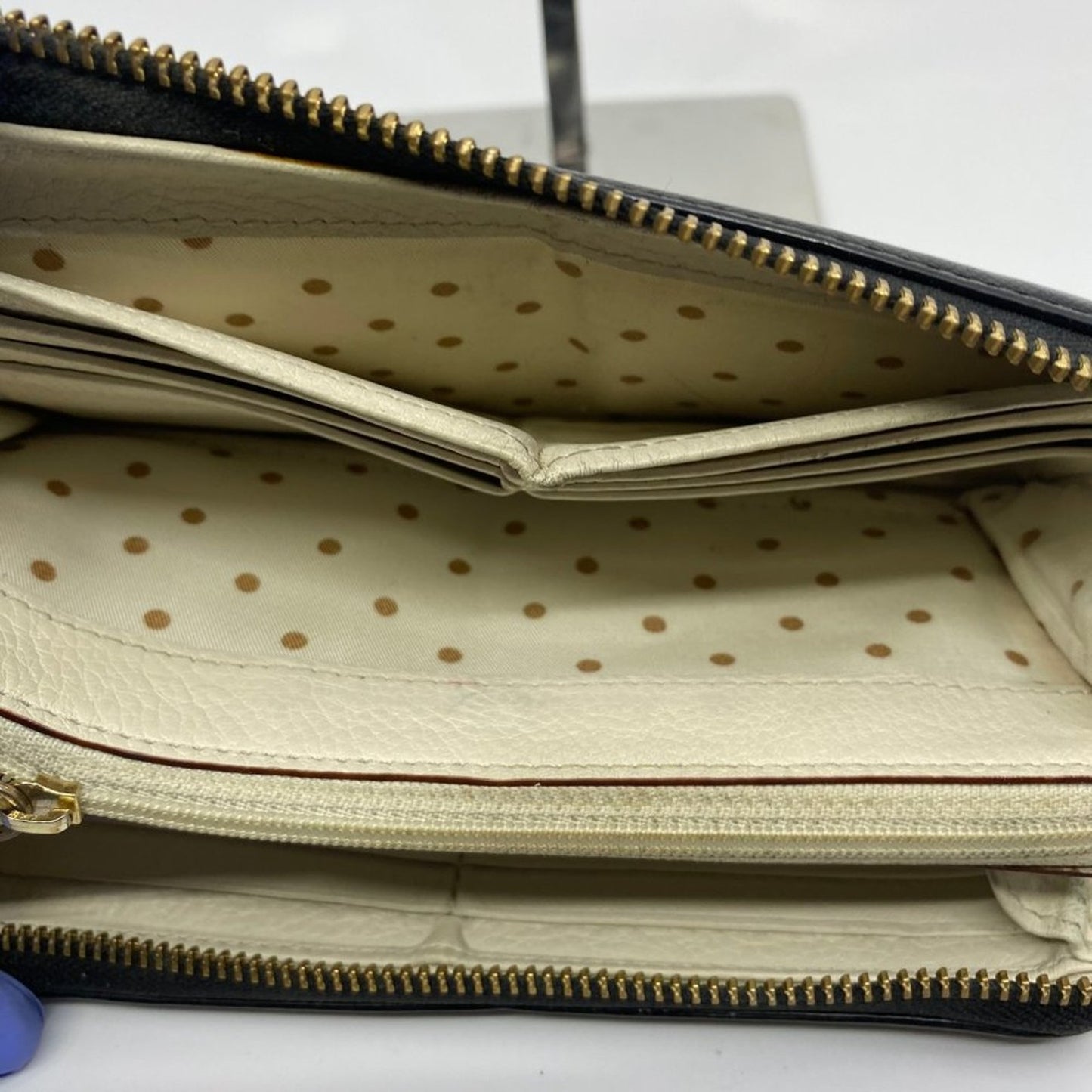 Kate Spade Black Saffiano Leather Zipper Wallet